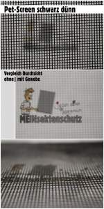 Insektenschutz Fliegengitter Gewebe Pet-Screen schwarz dünn