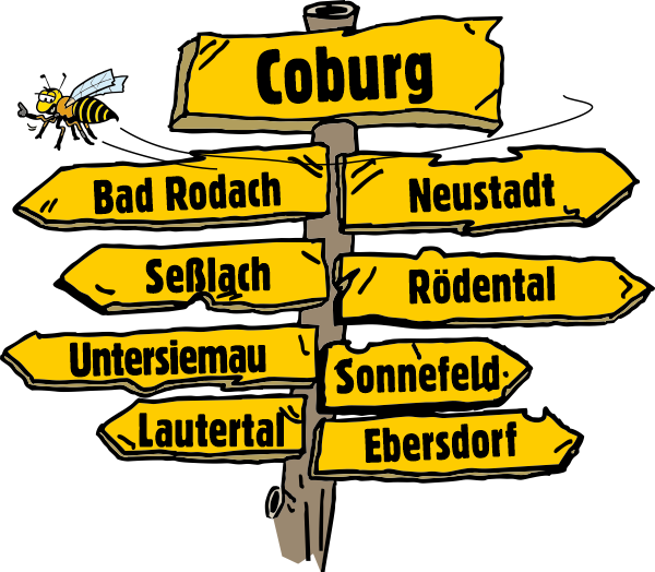Schild Coburg Bad Rodach Seßlach Neustadt Rödental Untersiemau