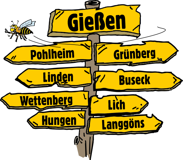 Schild Gießen Pohlheim Linden Wettenberg Grünberg Buseck Lich Langgöns Hungen