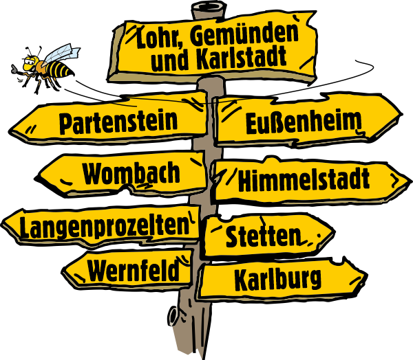 Schild Lohr Karlstadt Gemünden Partenstein Wombach Eußenheim Himmelstadt Langenprozelten Stetten Wernfeld Kalburg