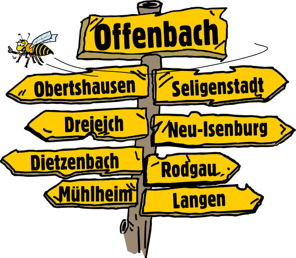 Schild Offenbach Obertshausen Seligenstadt Dreieich Neu Isenburg Dietzenbach Rodgau Mühlheim Langen