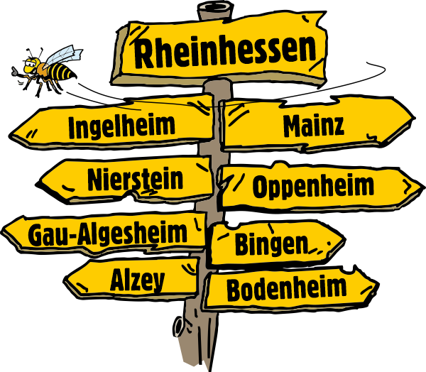 Schild Rheinhessen Ingelheim Nierstein Oppenheim Alzey Bingen Gau Algesheim