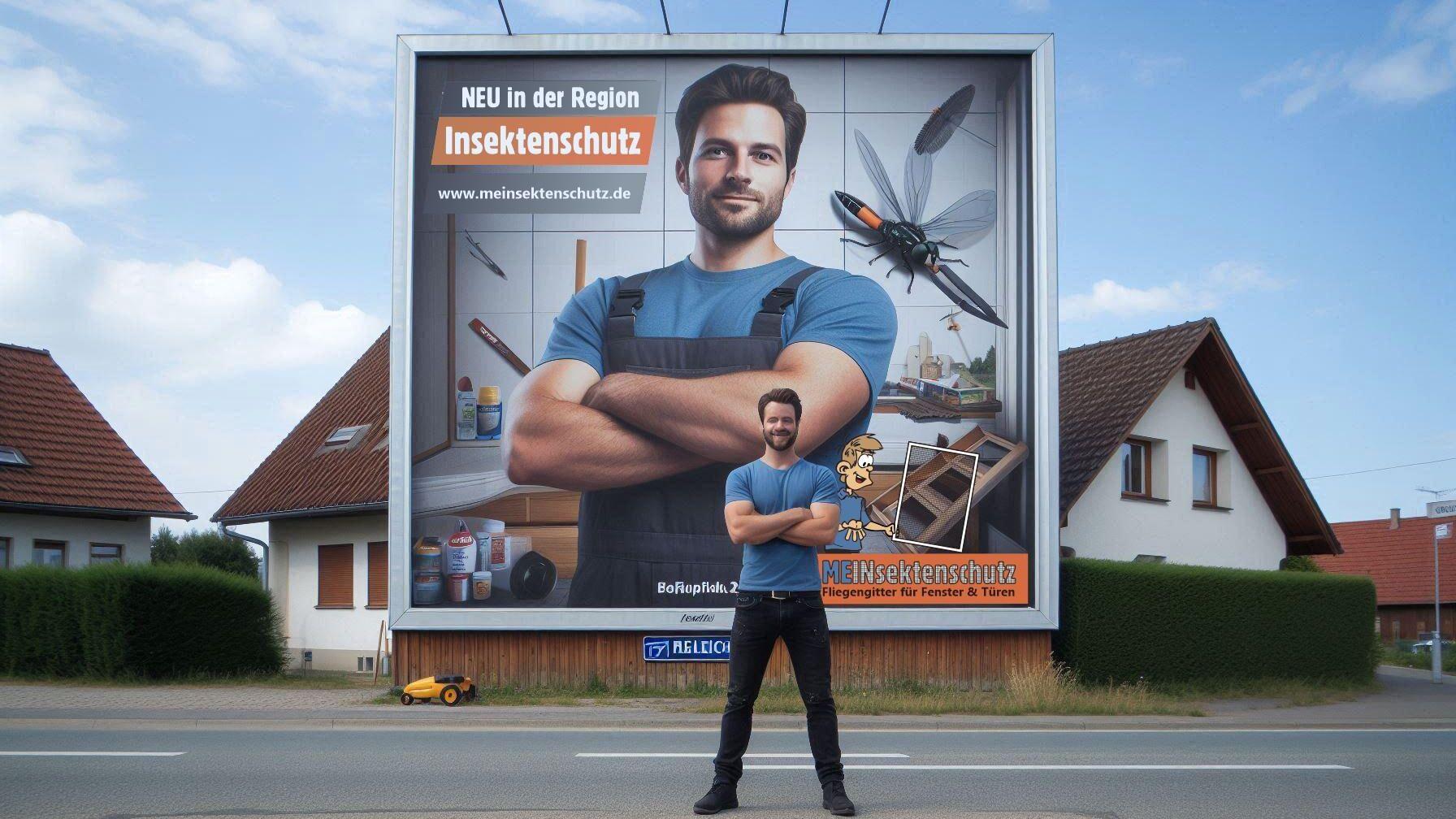Plakatwand Insektenschutz Monteur In Der Region Neueröffnung